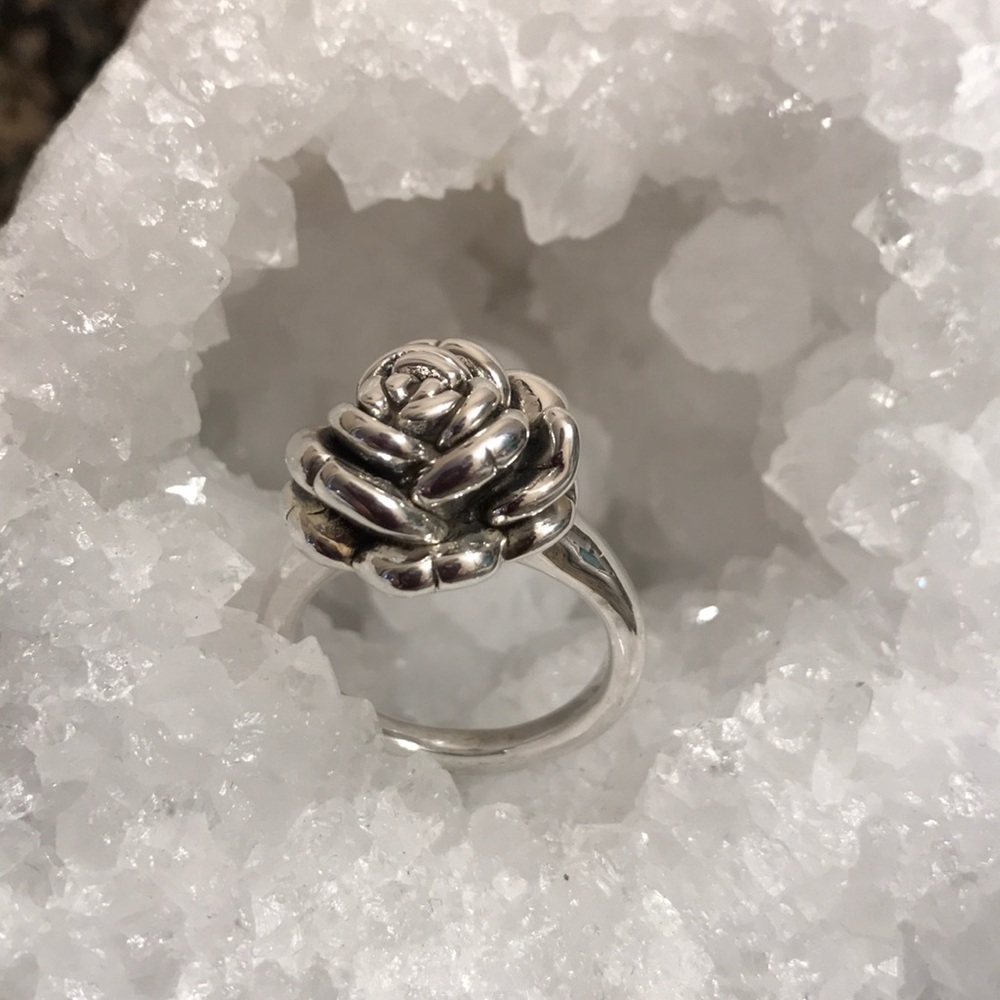STERLING SILVER ROSE  RING SIZE 9 175.00 NWT - Picture 2 of 8